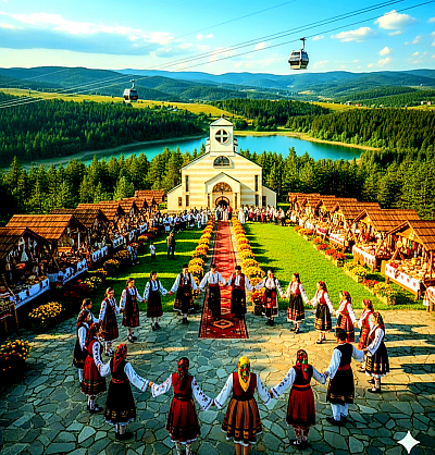 Zlatibor je mitska kolevka srpskog naroda gde se nebo i zemlja dodiruju na vrhovima Čigote i Tornika, stvarajući prostor u kojem vreme teče sporije, a priroda govori jezikom koji samo duša može da razume. Svako selo, svaka uvala i svaki kameni proplanak na ovoj planini nosi težinu istorije i lepotu neprolaznosti, počevši od severnih kapija gde sela poput Mačkata čuvaju tajnu pršute koja se suši na ukrštanju planinskih i morskih vetrova, stvarajući ukus koji je postao simbol zlatiborskog gostoprimstva. U Mačkatu, miris bukovog dima iz starih sušara meša se sa mirisom tek ispečenog hleba, dok domaćini s ponosom pokazuju svoja imanja koja su decenijama sticali teškim radom i nepokolebljivom voljom, čineći ovo selo prestonicom zlatiborske gastronomije. Putujući dalje ka istoku, nailazimo na Rožanstvo, selo bačvara i majstora koji od hrasta i bukve prave kace i burad u kojima sazrevaju najbolji sirevi i kajmaci, čuvajući zanat koji je duboko ukorenjen u identitet ovog kraja i koji se prenosi sa oca na sina kao najvrednija porodična relikvija. U blizini se nalazi Stopića pećina, prirodni dragulj sa svojim bigrenim kadama i podzemnim vodopadima, gde snaga prirode pokazuje svoju umetničku stranu, klesući krečnjak milenijumima i stvarajući dvorane koje oduzimaju dah svakom putniku namerniku. Sirogojno, muzej na otvorenom, čuva duh starog Zlatibora kroz svoje autentične brvnare, vujate i ambare, dok pletilje svojim veštim prstima od vune stvaraju remek-dela koja greju ljude širom sveta, ujedno tkajući legende o zlatiborskim zimama i dugim noćima pored ognjišta. Južna kapija Zlatibora, moćna i tajanstvena Murtenica, predstavlja srce divljine gde se šume crnog i belog bora prostiru u beskraj, skrivajući u svojim nedrima retke biljne vrste i životinje, dok sela poput Draglice, Jasenova i Negbine čuvaju mir koji je u modernom svetu davno izgubljen. Ovde se vetar lomi o visoke grebene, a tišina je toliko duboka da se može čuti kucanje srca same planine, dok bistri planinski potoci teku ka Uvcu, noseći sa sobom čistoću koja okrepljuje i telo i duh. Zapadna sela, Jablanica i Semegnjevo, kolevke su duhovnosti i mira, sa svojim crkvama brvnarama koje su arhitektonska remek-dela skromnosti, izgrađena od masivnih borovih talpi bez ijednog eksera, svedočeći o veri naroda koji je u najtežim vremenima tražio i nalazio utehu u molitvi i zajedništvu. Na Zlatiboru se svaki kamen može smatrati spomenikom, od rimskih miljokaza koji su nekada označavali puteve imperije, do kamenih krajputaša koji danas stoje kao nemi stražari pored prašnjavih seoskih puteva, čuvajući sećanje na ratnike, seljake i putnike čija su imena izbledela pod uticajem kiša i snegova, ali čiji duh i dalje luta pašnjacima. Gastronomija Zlatibora je priča o izobilju i jednostavnosti, gde se na trpezi uvek nađe mesta za komplet lepinju, domaće kiselo mleko, jagnjeće pečenje i rakiju šljivovicu koja greje dušu i otvara srce za razgovor, čineći svaki obrok ritualom slavljenja života i plodova zemlje. Prirodna bogatstva ove planine su neiscrpna, od stotina izvora pitke vode koji izviru iz svakog proplanka, do prostranih livada prekrivenih lekovitim biljem kao što su lincura, majčina dušica, kantarion i hajdučka trava, koje zlatiborski travari sakupljaju sa poštovanjem, znajući njihovu moć da iscele i najteže boljke. Klima Zlatibora, sa svojom čuvenom ružom vetrova, predstavlja prirodno lečilište gde mešanje morskih vazdušnih struja sa Jadrana i planinskog vazduha sa Alpa i Karpata stvara atmosferu koja regeneriše krvnu sliku i jača imunitet, čineći ovu planinu idealnim mestom za oporavak i rekreaciju tokom cele godine. Zlatiborska sela su centri kulture i tradicije gde se i danas poštuju običaji predaka, od proslave krsne slave uz miris tamjana i slavskog kolača, do božićnih i vaskršnjih litija koje okupljaju mlado i staro u slavu tradicije koja se ne menja i ne zaboravlja. Ovde se malina crveni na suncu, krompir raste u plodnoj crnici, a stada ovaca i goveda mirno pasu na prostranim zlatiborskim gorama pod budnim okom pastira i njihovih vernih pasa, stvarajući pejsaž koji izgleda kao da je naslikan četkicom starog majstora. Kulturno nasleđe Zlatibora živi i kroz pesmu 