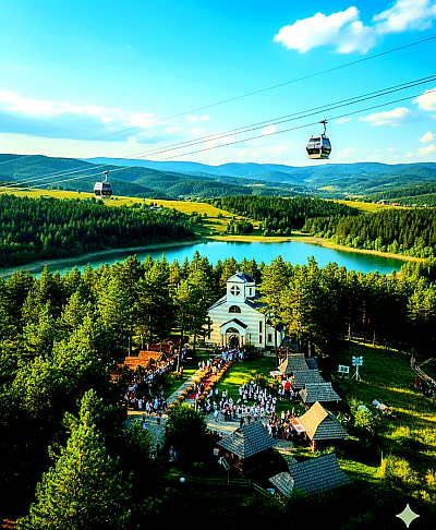 Стубови Златибора - Geomorfološki sastav zlatiborskog platoa karakterišu prostrane površi ispresecane dubokim rečnim dolinama i kanjonima, gde dominantni serpentinit stvara specifičnu podlogu za razvoj endemskih biljnih zajednica koje opstaju u ekstremnim planinskim uslovima. Na severnim padinama, u selima poput Mačkata i Krive Reke, vazdušne struje sa Mediterana susreću se sa oštrim kontinentalnim masama, stvarajući prirodni fenolški fenomen poznat kao ruža vetrova, koji direktno utiče na procese fermentacije i sušenja autohtonih mesnih proizvoda. Tradicionalna arhitektura zlatiborskog sela, sazdana od masivnih borovih talpi i kamenih temelja, predstavlja vrhunac narodnog neimarstva gde se svaki element, od drvene šindre na krovovima do masivnih hrastovih greda, uklapa u prirodni ambijent bez narušavanja ekološke ravnoteže. U selu Jablanica, crkve brvnare svedoče o veštini starih majstora koji su drvo obrađivali isključivo sekirom i dletom, stvarajući objekte koji decenijama prkose snegovima i olujama sa Tornika i Čigote. Hidrografska mreža Zlatibora, predvođena rekama Rzav i Uvac, u svojim kanjonima skriva pećinske sisteme poput Stopića pećine, čije bigrene kade predstavljaju jedinstven geomorfološki ukras nastao hiljadugodišnjim taloženjem kalcijum-karbonata iz podzemnih voda. Floristički sastav obuhvata širok spektar lekovitog bilja, od žute lincure i kantariona na visovima Murtenice, do divljih orhideja i majčine dušice koje prekrivaju pašnjake u Dobroselici i Negbini. Stočarstvo, kao primarna grana privređivanja, zasniva se na uzgoju autohtonih rasa koje slobodno pasu na prostranim pašnjacima, dajući sirovine za proizvodnju čuvenog zlatiborskog sira i kajmaka čija receptura ostaje nepromenjena generacijama. Šumski kompleksi crnog bora luče fitoncide koji sterilišu planinski vazduh, čineći ga lekovitim za respiratorne organe i jačanje opšteg imuniteta, dok duboka senka stoletnih smrča pruža utočište raznovrsnoj fauni, uključujući retke ptice grabljivice i divljač. Kulturno nasleđe zlatiborskog kraja, oličeno u zanatstvu, od pletenja vunenih džempera u Sirogojnu do bačvarskog zanata u Rožanstvu, predstavlja neraskidivu vezu između čoveka i prirodnih resursa koji ga okružuju. Svaka staza, od uskih puteljaka u Ljubišu do širokih proplanaka na Vodicama, nudi uvid u surovu lepotu krasa, gde se krečnjački blokovi smenjuju sa bujnim zelenilom i kristalno čistim planinskim izvorima. Zimska idila u zlatiborskim zaseocima, gde snegovi dostižu visinu krovova, čuva tradiciju okupljanja oko ognjišta i prenošenja usmenog predanja o hajducima, vilama i mitskim bićima koja nastanjuju planinske pećine. Jesenji kolorit zlatiborskih šuma, sa prelazima od bakarne do tamnozelene boje, stvara vizuelni spektakl koji privlači istraživače prirode i umetnike u potrazi za autentičnim pejsažima koji odišu mirom i tišinom. Ekološka očuvanost regiona, uprkos modernizaciji, ostaje prioritet lokalnog stanovništva koje prepoznaje vrednost netaknutih pašnjaka i čiste vode kao najvažnijeg resursa za budućnost sela. Svaki kamen na Zlatiboru, od onih na vrhu Čigote do rečnog oblutka u dolini Rzava, nosi u sebi zapis milenijumskog trajanja i snage planine koja je oblikovala karakter i opstanak generacija gorštaka.